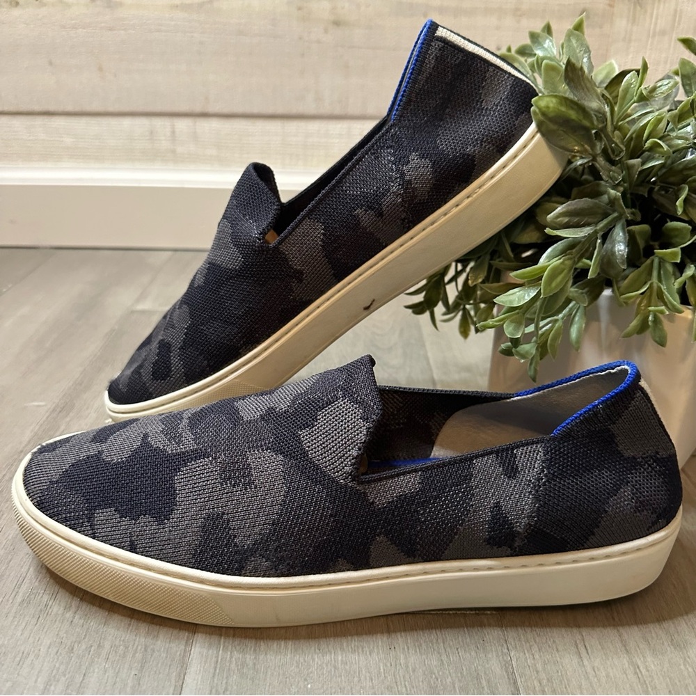 Rothy’s The Original Slip On Sneakers Black/Grey Camo Womens 10.5 - Picture 8 of 13